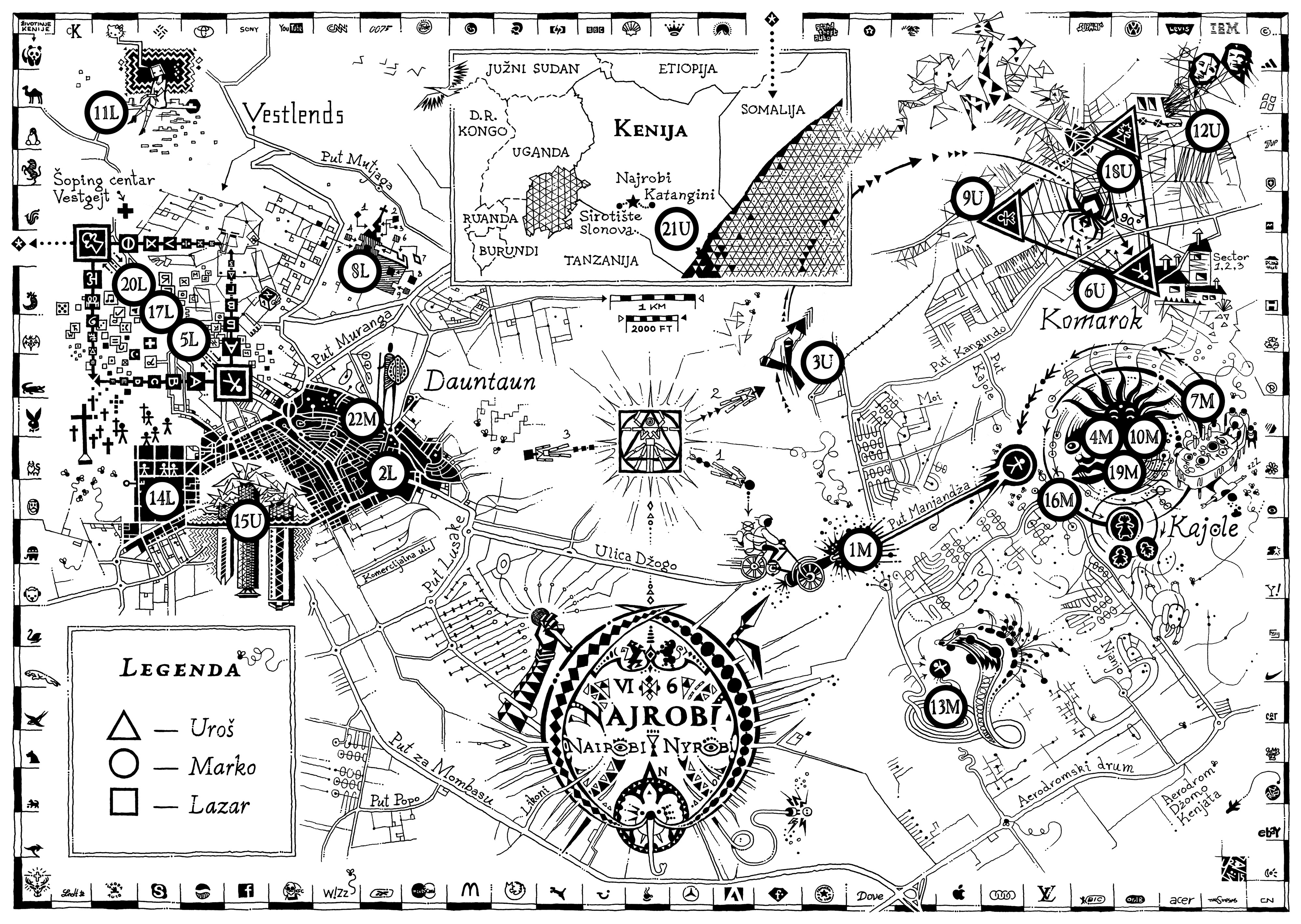 Bantustan - mapa Najrobija