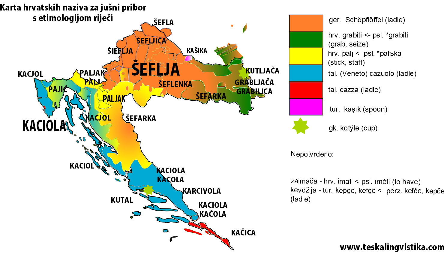 Šeflja, kutlača, paljak, kaciol, grabljača ili pak zaimača