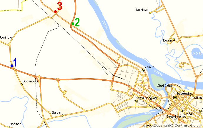 beograd autostop mapa