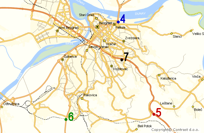 beograd mapa autostop